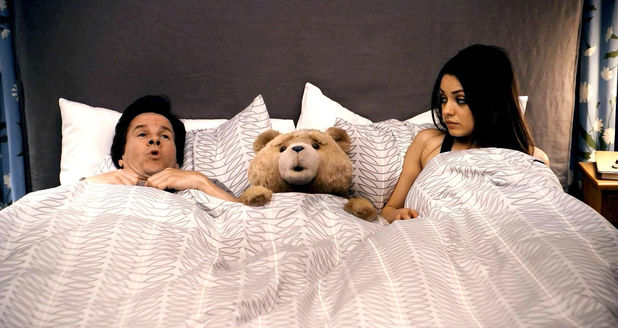 In bed with TED. Mark Walhberg