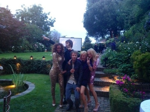 Emma Bunton and Mel B of the Spice Girls at the Olympics