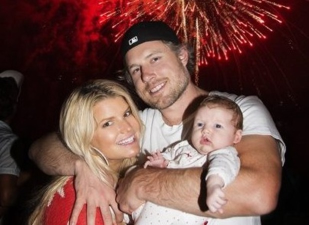 Jessica Simpson with fiance Eric Johnson and baby Maxwell