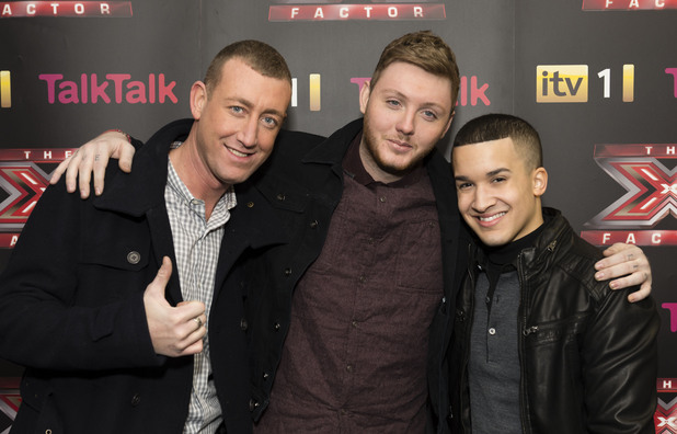 The X Factor Finalists and Judges press conference. TV Programme, Manchester. - 06 Dec 2012 Christopher Maloney, James Arthur and Jahmene Douglas 6 Dec 2012