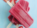 Strawberry and custard ice lollies