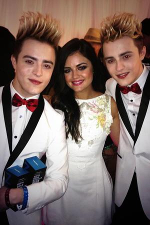 Jedward pose with Lucy Hale at MuchMusic Video Awards - 16 June 2013