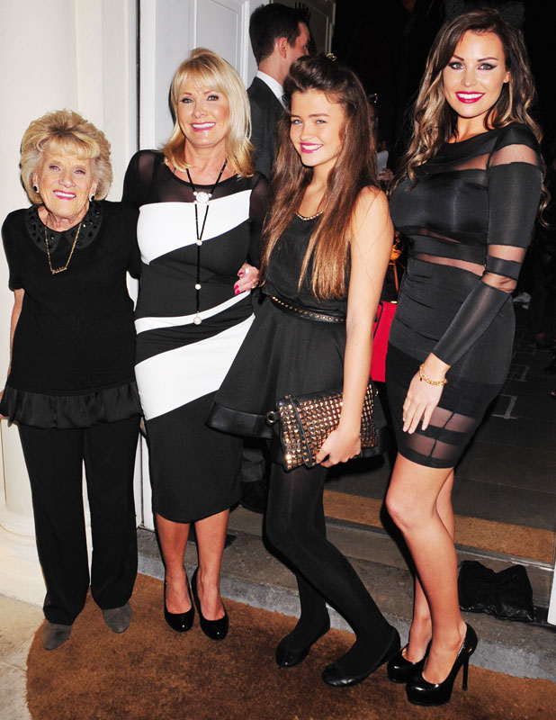 Nanny Pat, Carol Wright, Natalya Wright and Jessica Wright at Claire's Halloween Party, London, 22 October 2013