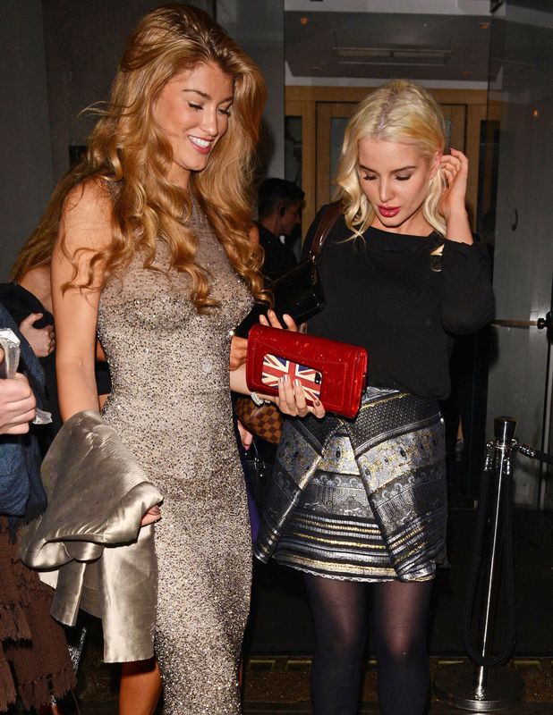 Helen Flanagan dines with Amy Willerton at the Nobu Berkeley restaurant, London - 20 Dec 2013