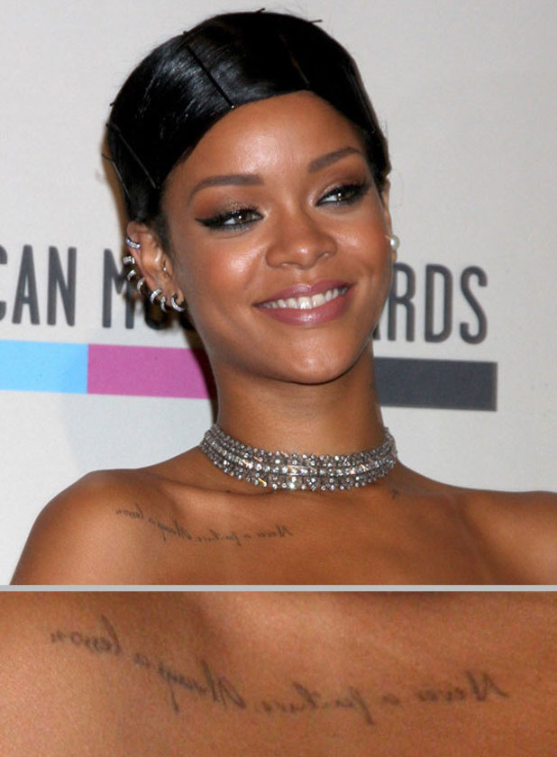Rihanna S Tattoo Picture One Rihanna S Many Tattoos In Pictures Reveal