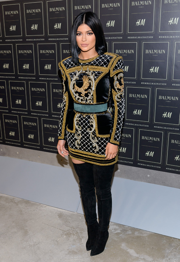 Kylie Jenner Outshines Kendall Literally In Beaded Dress At Balmain Bash Fashion News Reveal 