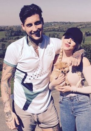 Jeremy McConnell and Stephanie Davis welcome a new addition - a puppy called Simba.
20 April 2016.