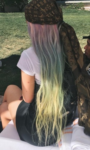 Kylie Jenner switches up peach hair to rainbow braids at Coachella ... Kylie Jenner switches up peach hair to rainbow braids at Coachella ...