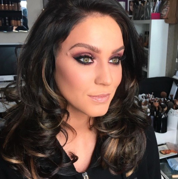 Vicky Pattison debuts much darker hair with blonde highlights, Instagram 18th April 2016