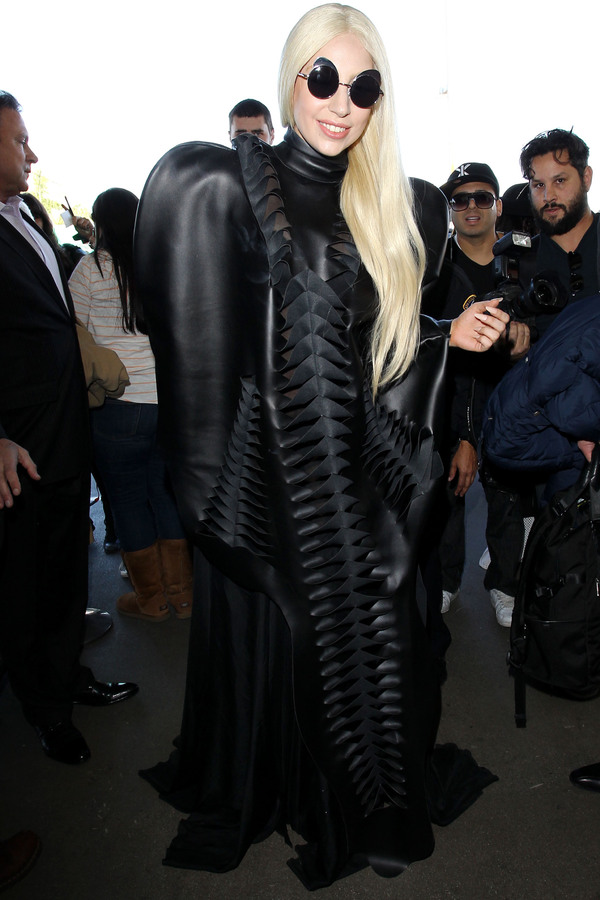 Lady Gaga - new face of Versace - channels alien as she arrives at LAX ...