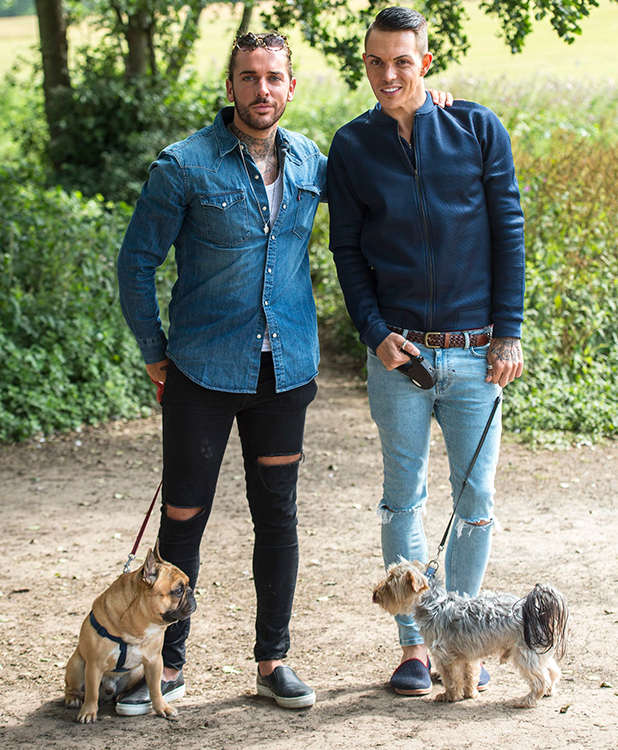TOWIE's Bobby, Pete and Ferne walk dogs in the park - photos ...